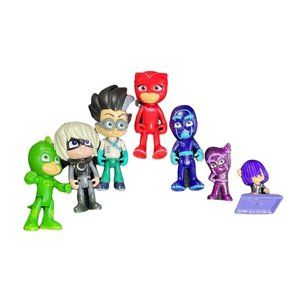 PJ Masks figurine lot articulated gecko Luna Romeo owlette ninja wolfie ninjalin